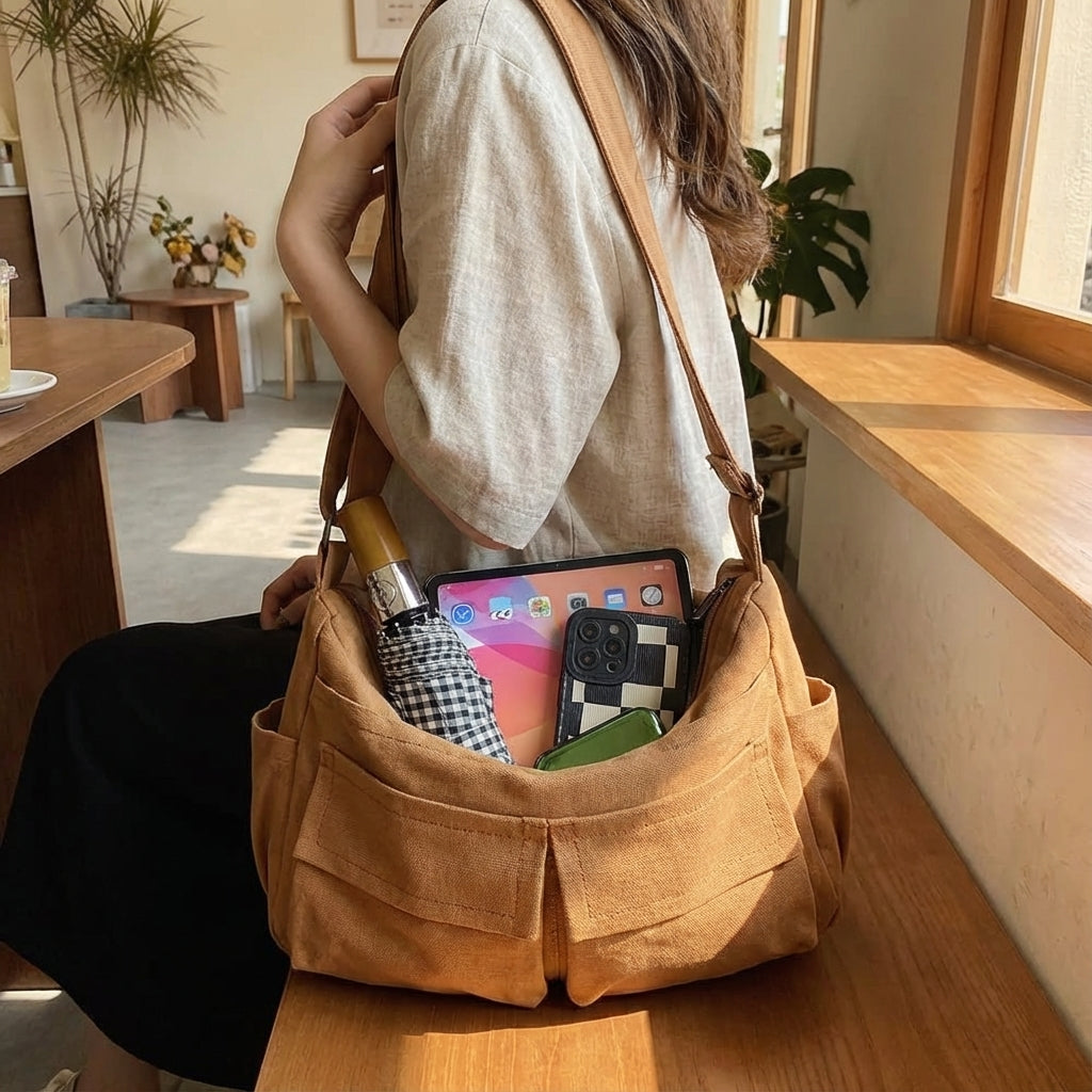 Messenger Bag with Adjustable Strap and Multiple Pockets – Reinforced Design