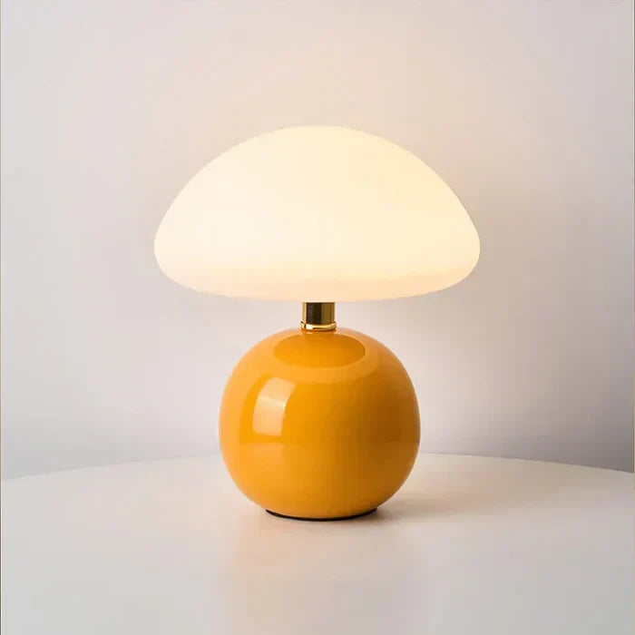 Modern Bauhaus Style Ceramic Mushroom Table Lamp