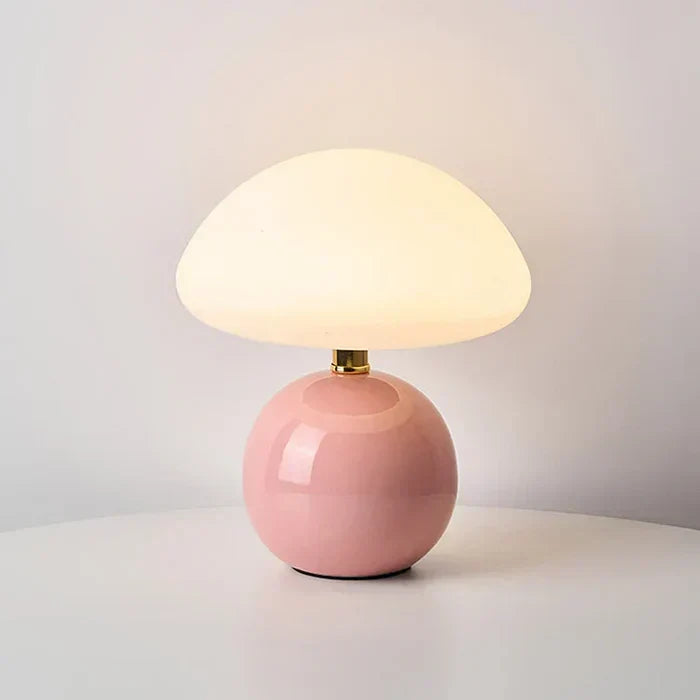 Modern Bauhaus Style Ceramic Mushroom Table Lamp