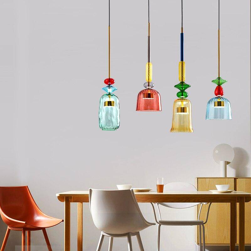Modern Colored Glass Pendant Light