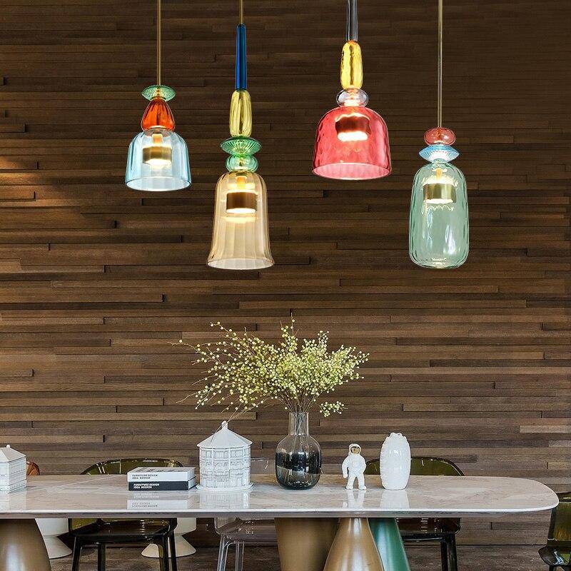 Modern Colored Glass Pendant Light