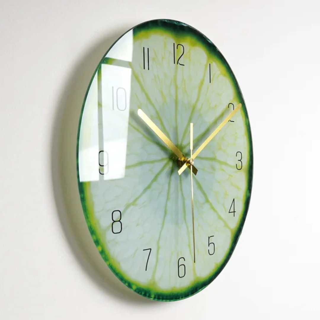Modern Large Glass Wall Clock – Elegant Minimalist Design for Kitchen and Living Room