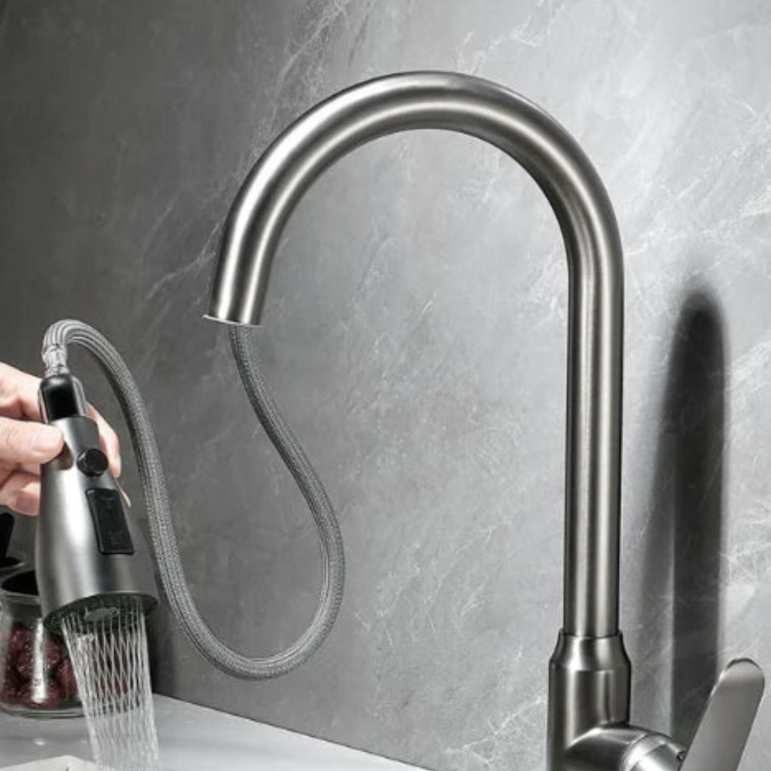 Modern Single-Handle Pull-Out Kitchen Faucet