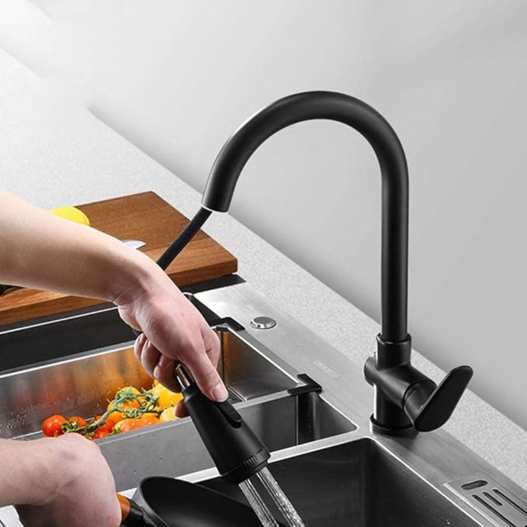 Modern Single-Handle Pull-Out Kitchen Faucet