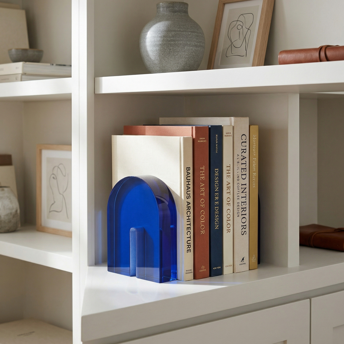 Modern Vivid Crystal Bookends for Shelf Decor