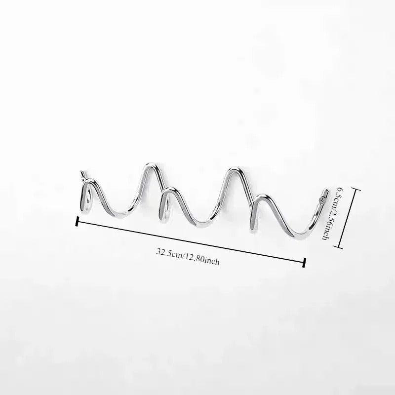 Modern Wavy Wall-Mounted Coat Rack – Stylish Multi-Hook Wall Coat Rack