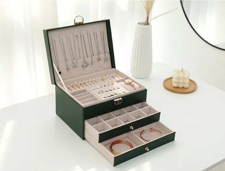 Multi-Tier Leather Jewelry Box | Organized and Elegant Storage