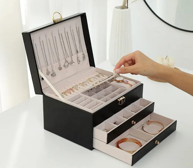Multi-Tier Leather Jewelry Box | Organized and Elegant Storage