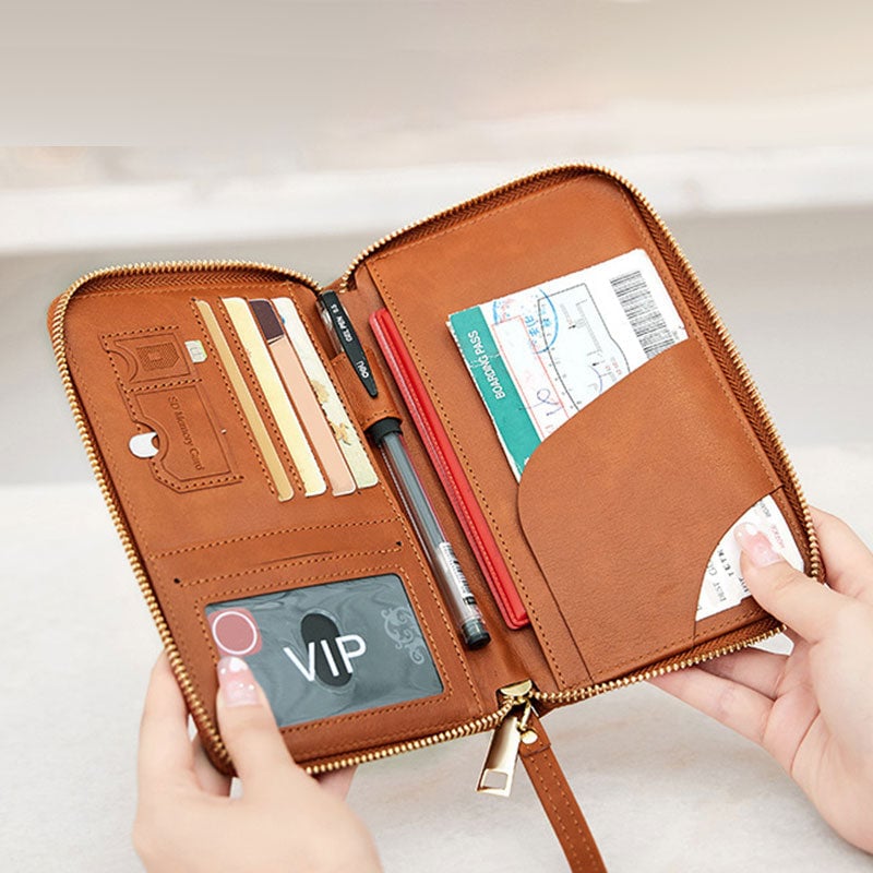 Multifunctional RFID Passport Wallet with Organized Compartments