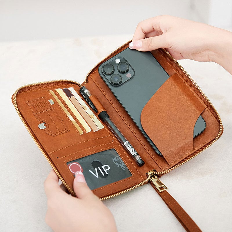 Multifunctional RFID Passport Wallet with Organized Compartments