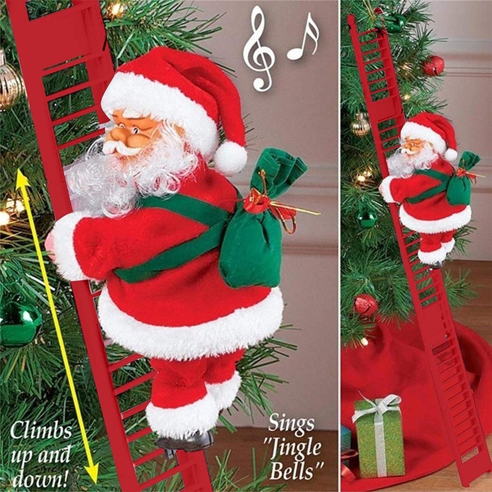 Musical Climbing Santa on Ladder