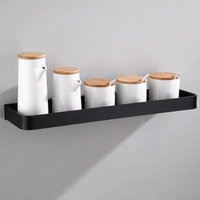 No-Drill Adhesive Wall Shower Shelf with Optional Towel Hook