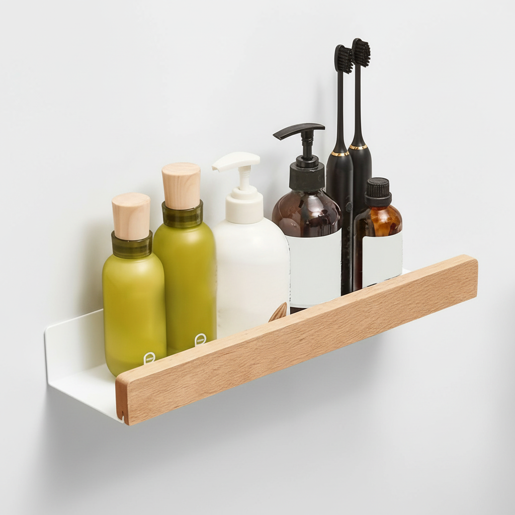 No-Drill Plastic Wall Shelf