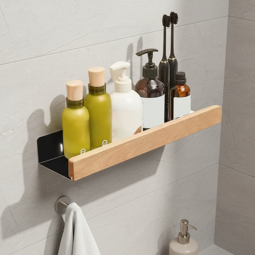 No-Drill Plastic Wall Shelf
