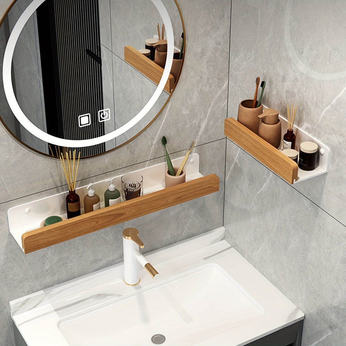 No-Drill Plastic Wall Shelf
