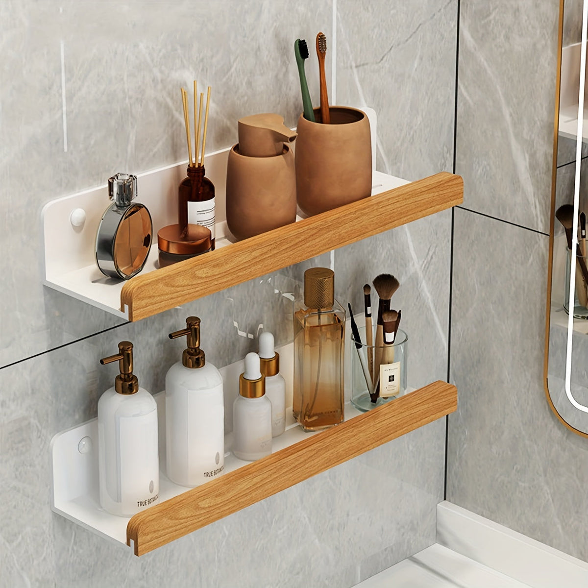 No-Drill Plastic Wall Shelf