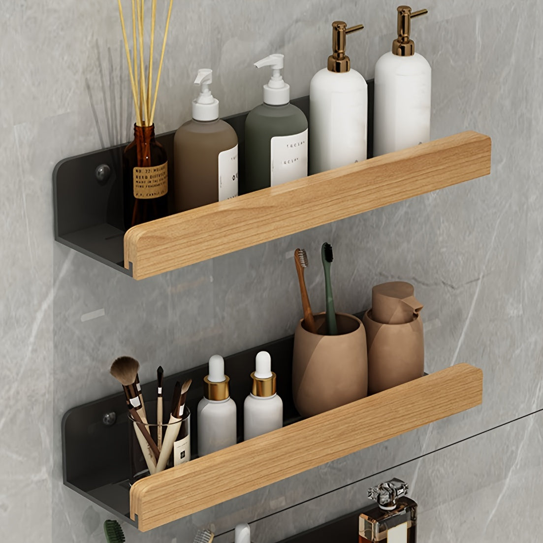 No-Drill Plastic Wall Shelf