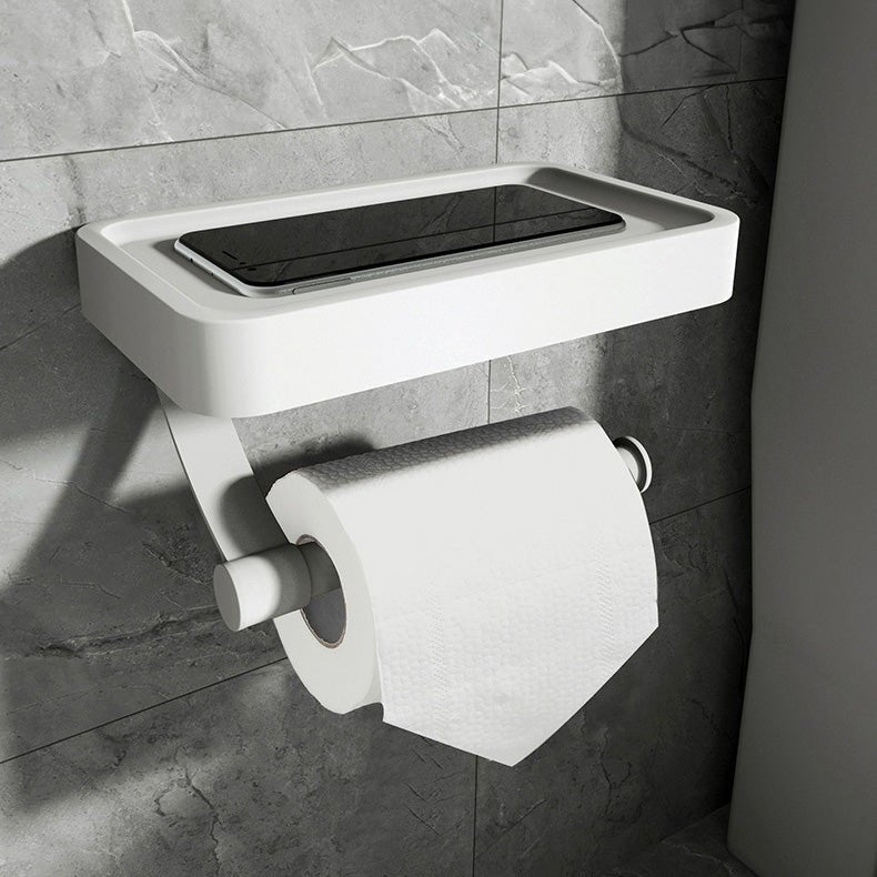 No-Drill Stainless Steel Toilet Paper Holder with Shelf