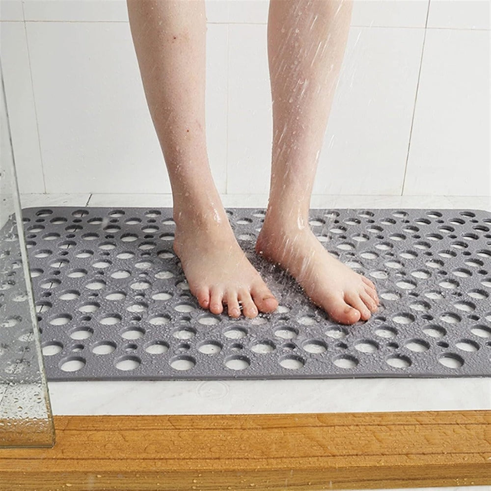 Non-Slip Shower Mat with Anti-Skid Grip & Quick Drainage