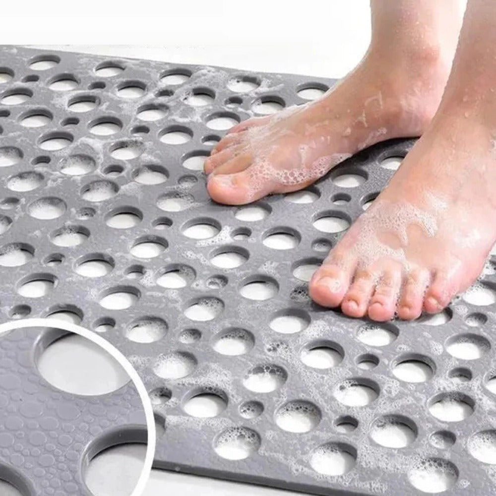 Non-Slip Shower Mat with Anti-Skid Grip & Quick Drainage