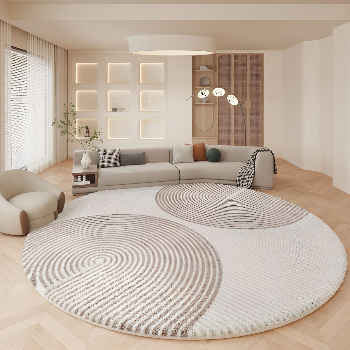 Nordic Circular Pattern Lambswool Rug