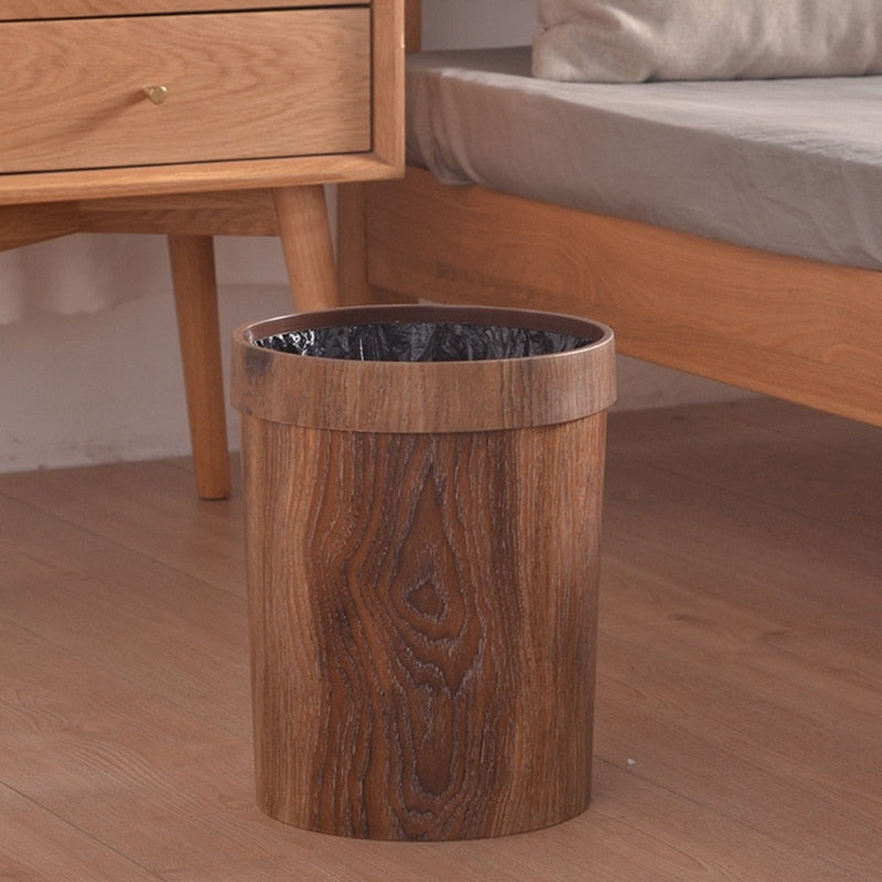 Nordic-Style Wood Finish Bin