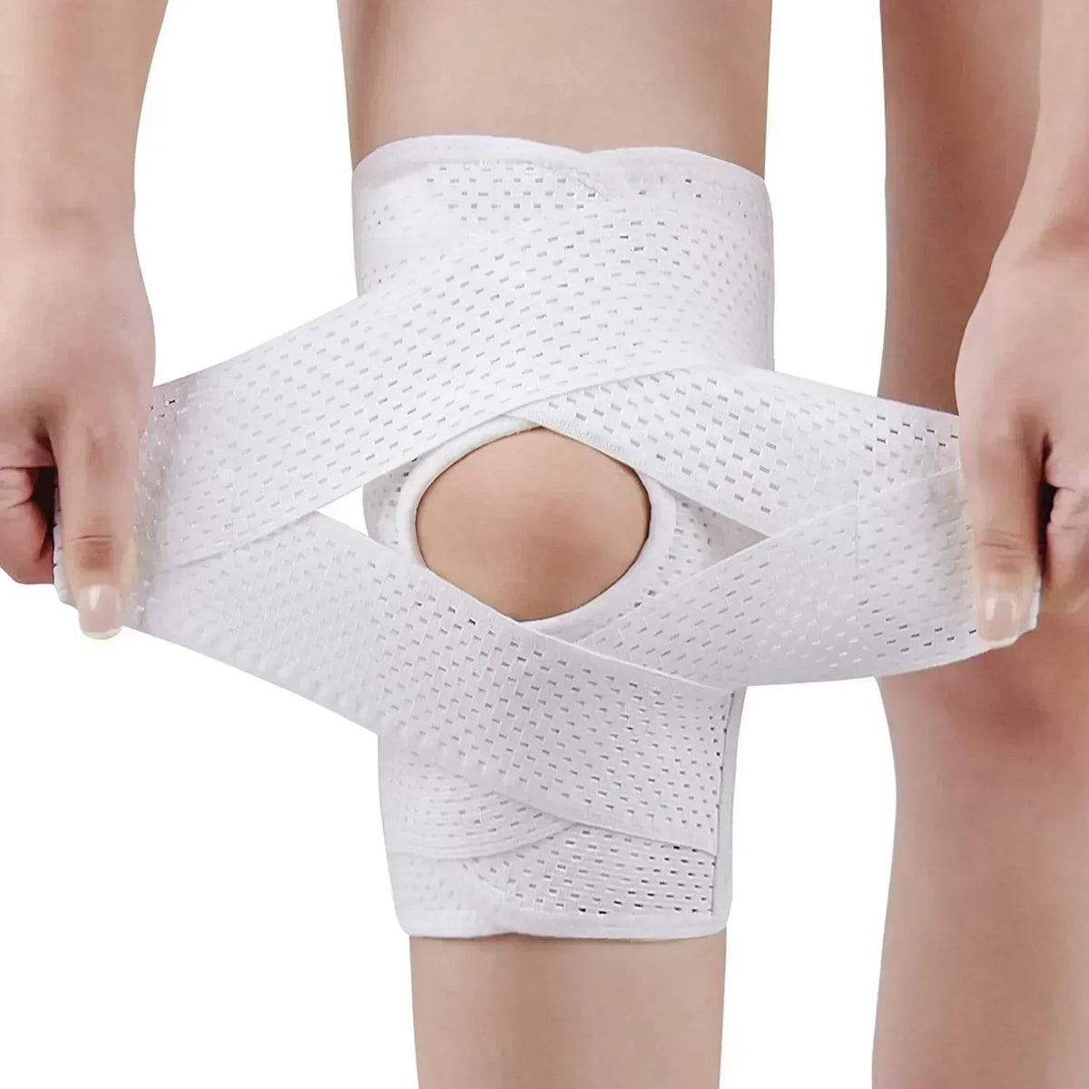 Open-Patella Knee Support with Adjustable Straps for Sports and Recovery