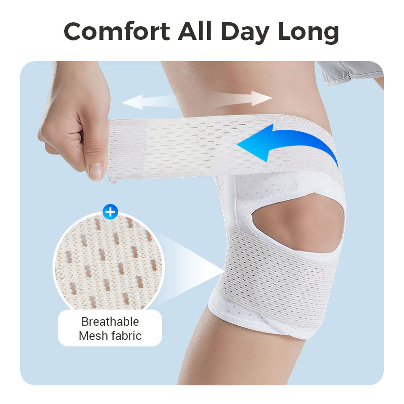 Open-Patella Knee Support with Adjustable Straps for Sports and Recovery