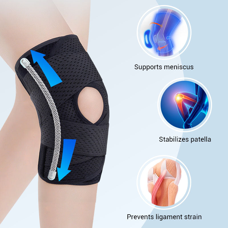 Open-Patella Knee Support with Adjustable Straps for Sports and Recovery