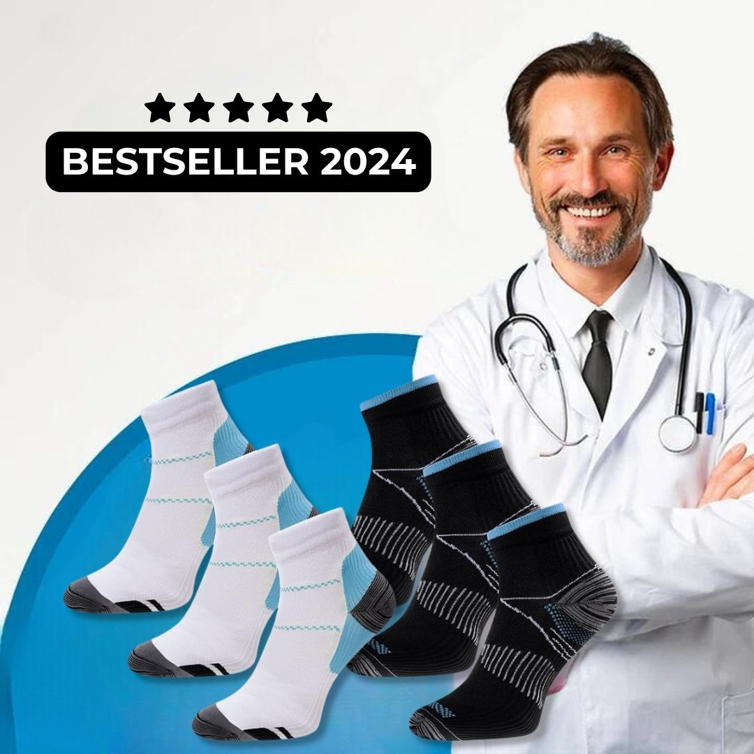 Orthopedic Compression Socks - Black and White