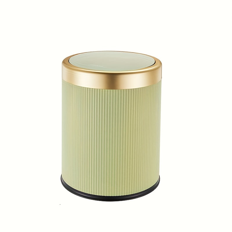 Oval Press-Top Trash Can with Dual Inner Bucket