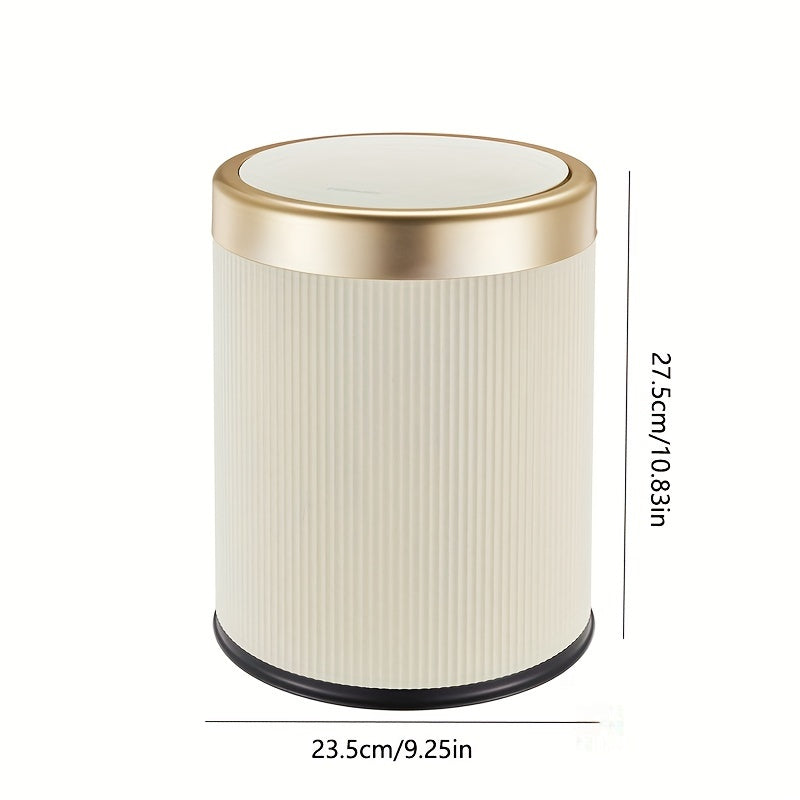 Oval Press-Top Trash Can with Dual Inner Bucket