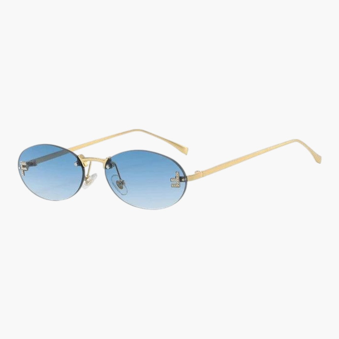 Oval rimless sunglasses