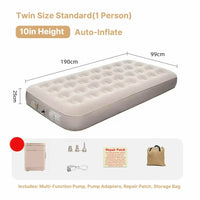 Plush Inflatable Air Mattress with Built-in Pump