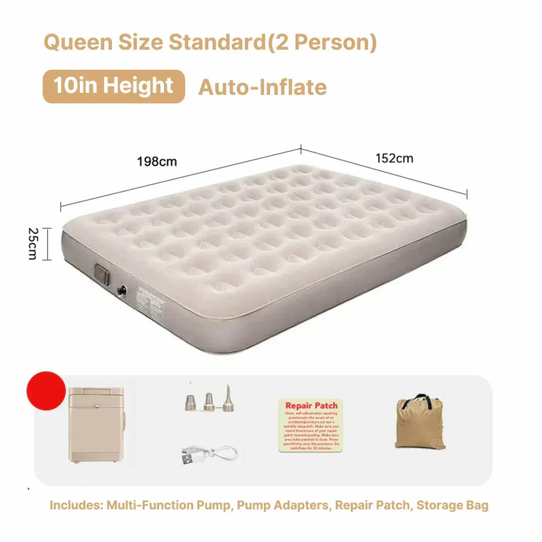 Plush Inflatable Air Mattress with Built-in Pump