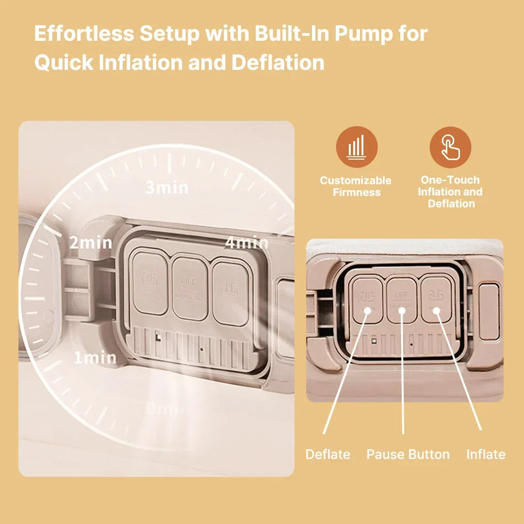 Plush Inflatable Air Mattress with Built-in Pump