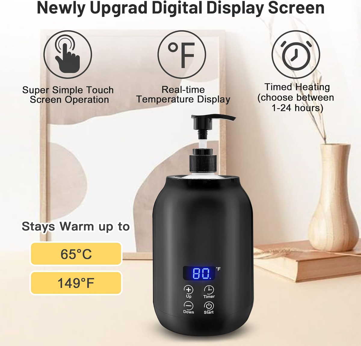 Portable Electric Massage Oil Warmer with Fast Heating and Digital Control