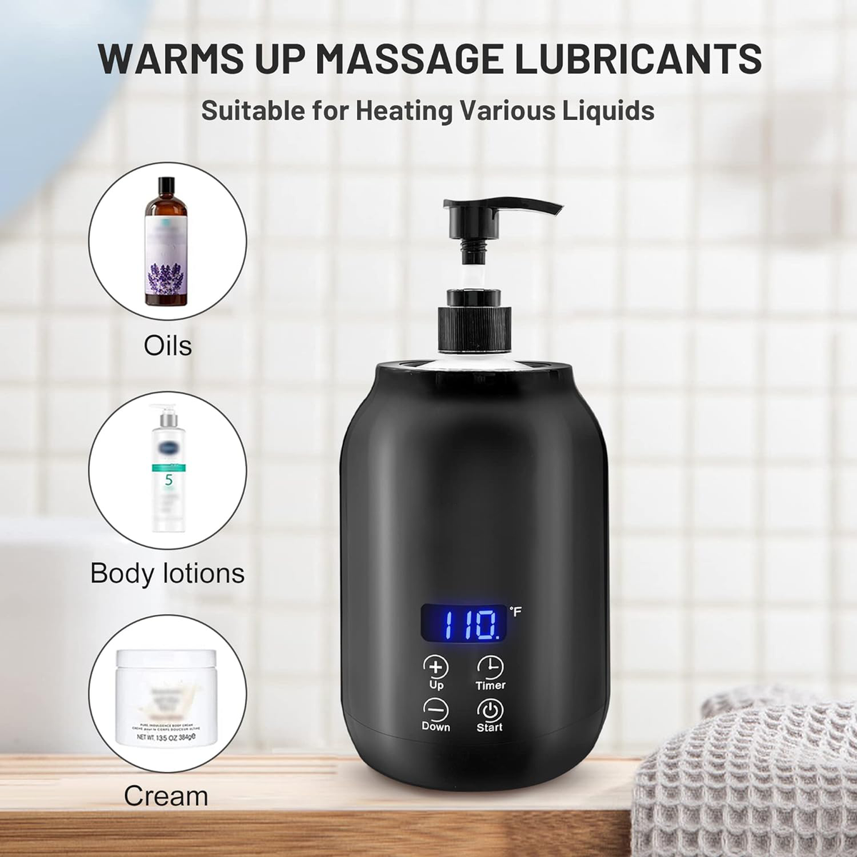 Portable Electric Massage Oil Warmer with Fast Heating and Digital Control