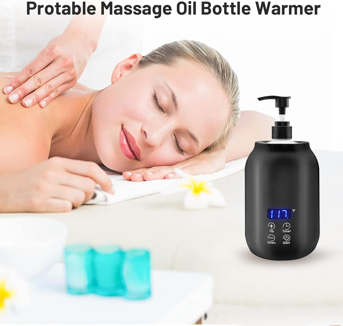 Portable Electric Massage Oil Warmer with Fast Heating and Digital Control