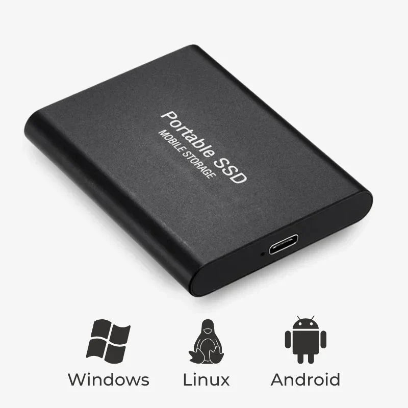 Portable External USB SSD Data Storage with Fast Transfer