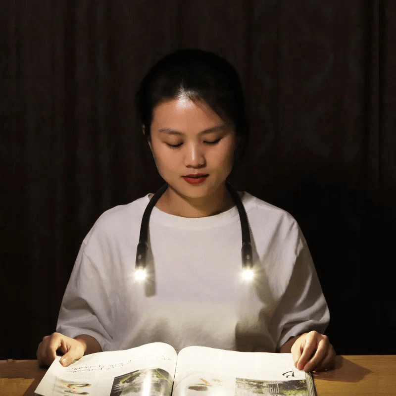 Portable Hands-Free Neck Reading Light - USB Rechargeable Book Lamp