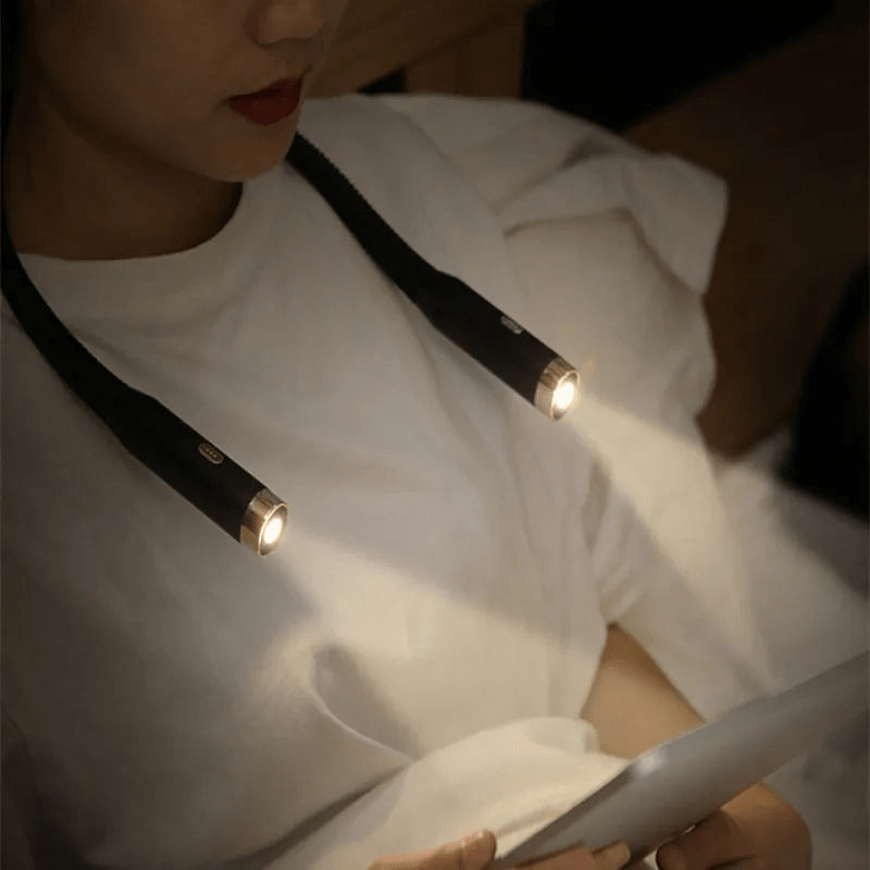 Portable Hands-Free Neck Reading Light - USB Rechargeable Book Lamp