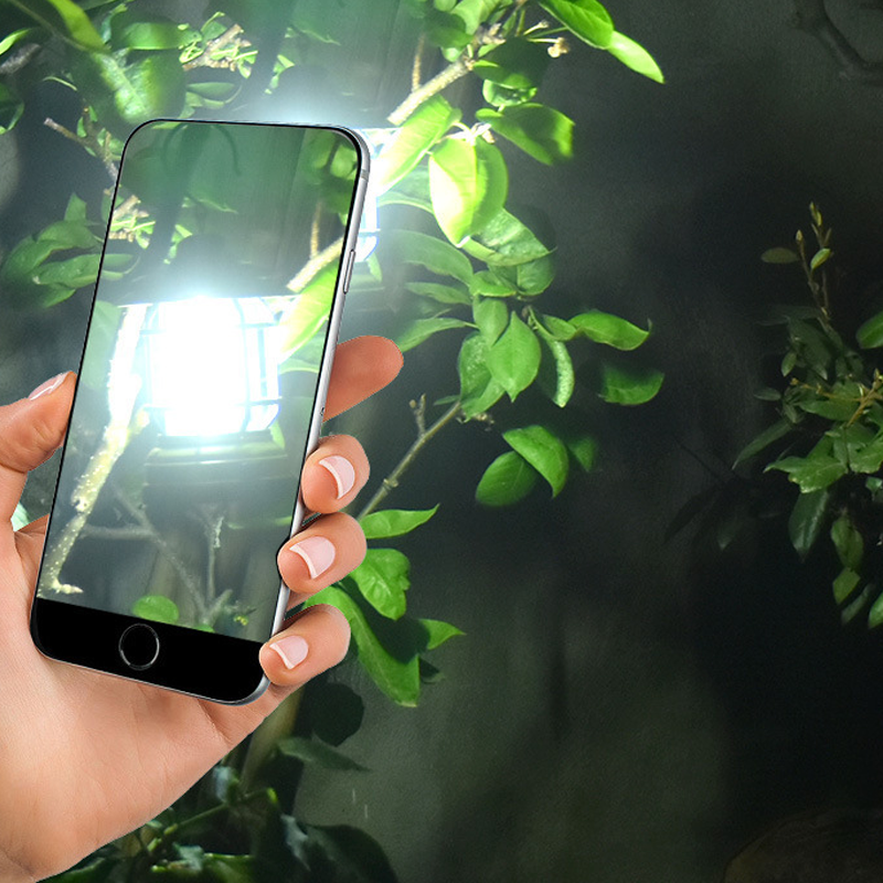Portable Retro LED Camping Lantern with USB Charging