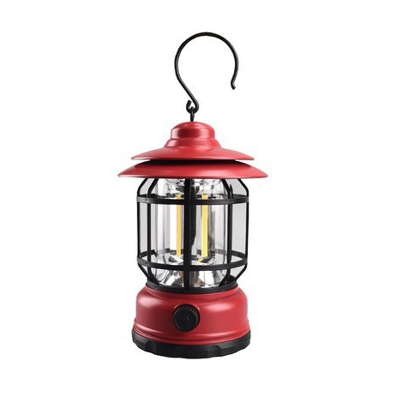 Portable Retro LED Camping Lantern with USB Charging
