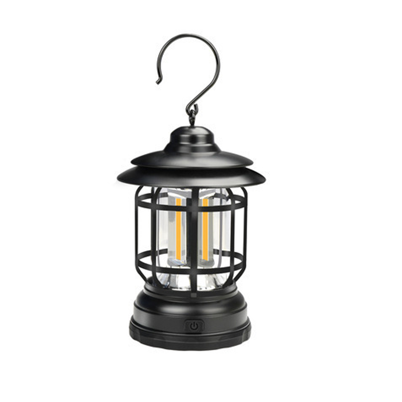 Portable Retro LED Camping Lantern with USB Charging