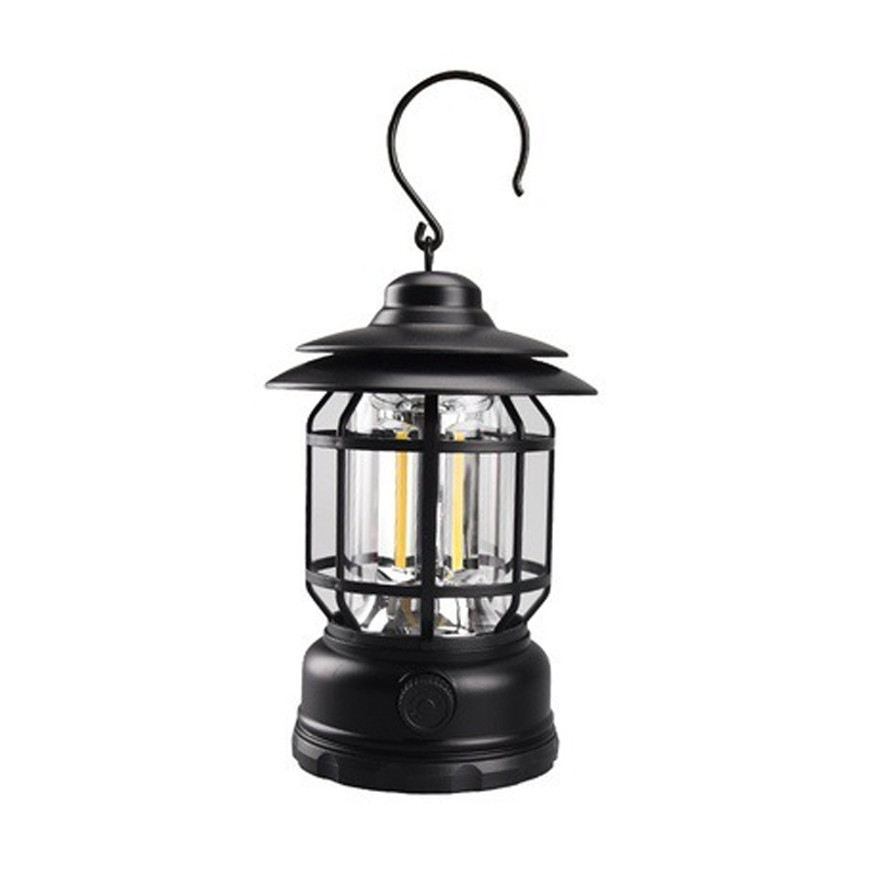 Portable Retro LED Camping Lantern with USB Charging