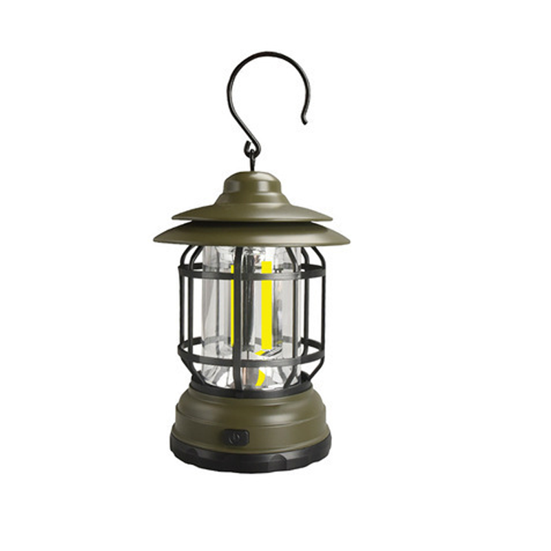 Portable Retro LED Camping Lantern with USB Charging