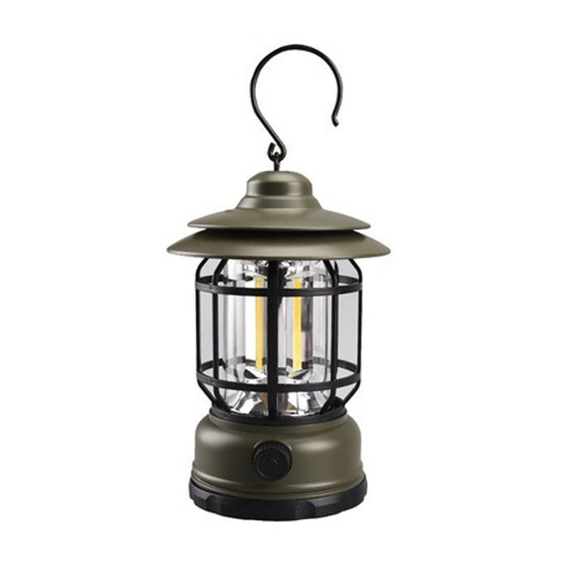 Portable Retro LED Camping Lantern with USB Charging