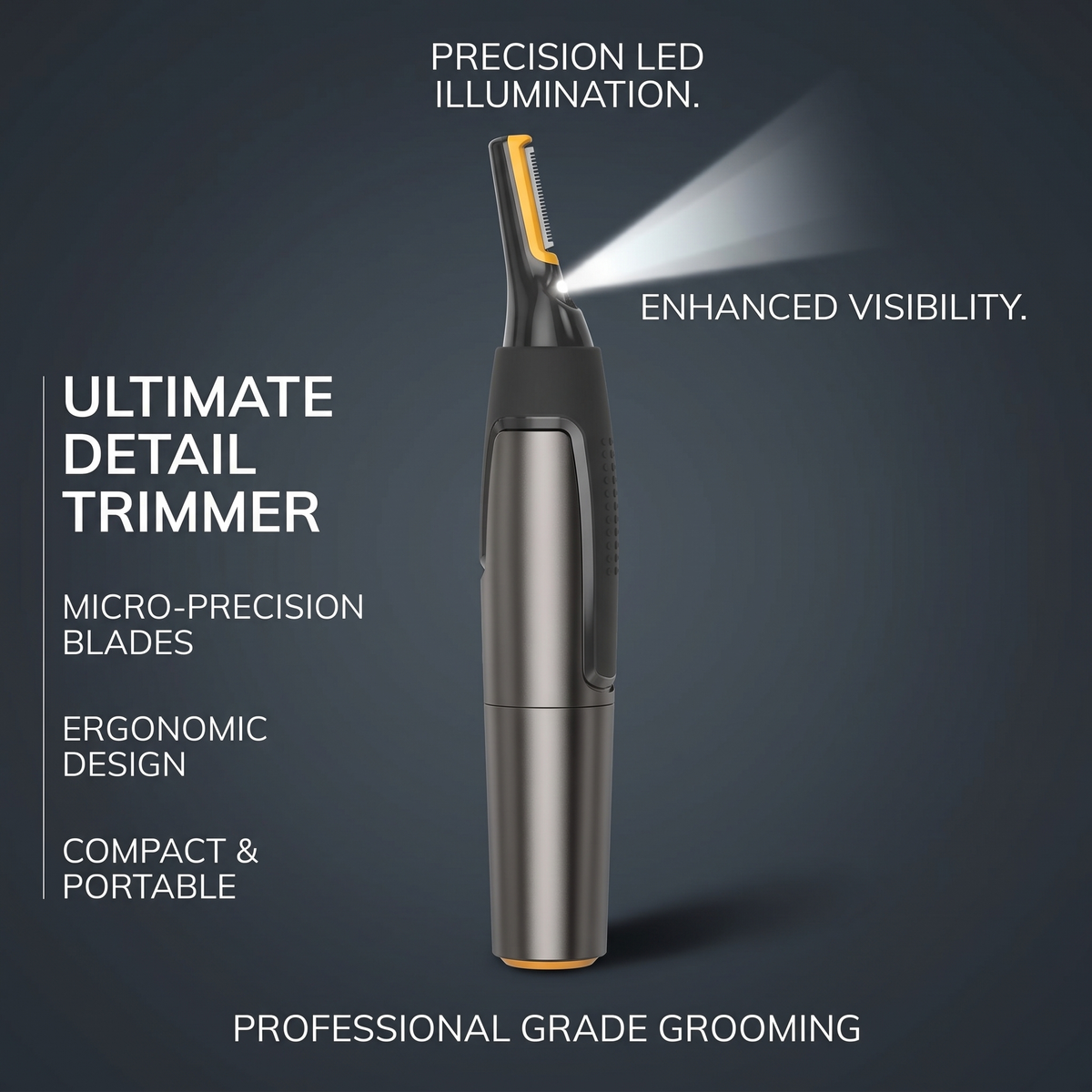 Precision Trimmer | Ultra-Thin Nose Hair Trimmer with Micro-Oscillating Blades | Ergonomic Design for Safe Hair Removal