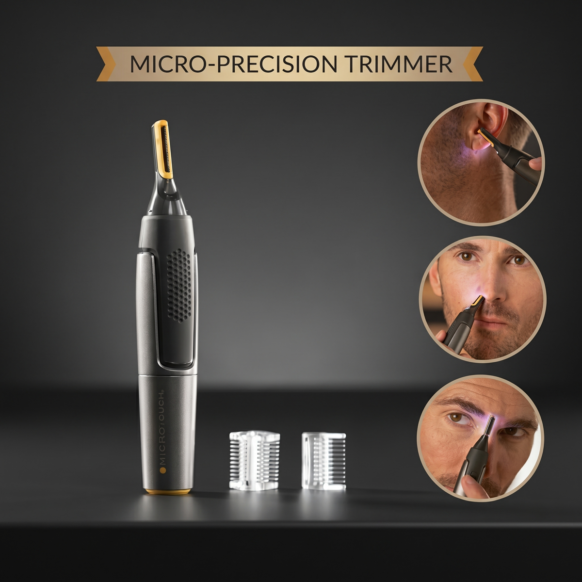 Precision Trimmer | Ultra-Thin Nose Hair Trimmer with Micro-Oscillating Blades | Ergonomic Design for Safe Hair Removal